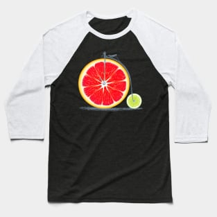 Vintage Retro Cute Red Orange Lime Bike with Old Frame Look and Citrus Wheels Baseball T-Shirt